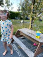 Kinderpicknicktafel plus parasol, Tuin en Terras, Picknicktafels, Zo goed als nieuw, Rechthoekig, Hout, Ophalen