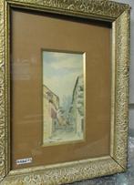 Aquarel "Smal straatje" van Habets 1896, Antiek en Kunst, Kunst | Schilderijen | Klassiek, Ophalen