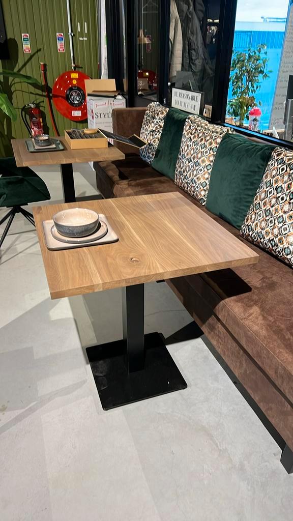 Eikenhouten Tafel 70x70 Massief & Onderstel, Huis en Inrichting, Tafels | Statafels, Nieuw, Ophalen of Verzenden