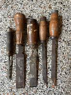 Vier antieke houtbeitels, Ophalen of Verzenden