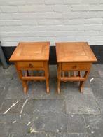 Teak hout bijzettafels, Huis en Inrichting, Tafels | Bijzettafels, Ophalen of Verzenden, Zo goed als nieuw, Minder dan 55 cm, 45 tot 60 cm