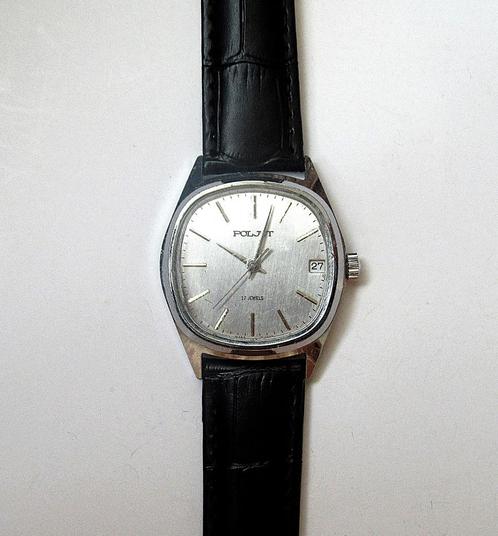 Poljot vintage herenhorloge met datum, USSR 1970's, Sieraden, Tassen en Uiterlijk, Horloges | Antiek, Ophalen of Verzenden