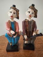 2 HOUTEN BEELDJES (Muzikanten Mandalay), Ophalen, Zo goed als nieuw