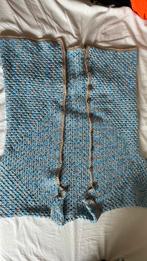 Handgemaakt gehaakt vest – blauw/beige – uniek & comfortabel, Ophalen of Verzenden, Zo goed als nieuw, Kerst