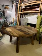 Mooie houten salontafel tafel, Ophalen, Zo goed als nieuw, Rond, 50 tot 100 cm