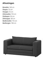 IKEA Askeby 2-zits slaapbank donkergrijs, Huis en Inrichting, Slaapkamer | Slaapbanken, Grijs, Zo goed als nieuw, Ophalen, Twijfelaar