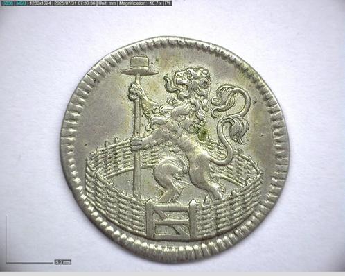 Holland. Duit 1702 afslag in zilver, Postzegels en Munten, Munten | Nederland, Losse munt, Overige waardes, Vóór koninkrijk, Zilver