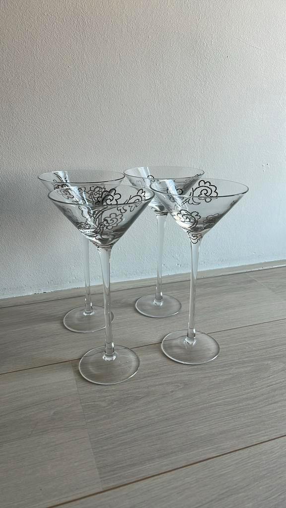 Leonardo Cocktailglazen - Set van 4 - Bloempatroon, Antiek en Kunst, Antiek | Glas en Kristal, Ophalen
