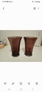 Vaassen 2x, Overige kleuren, Ophalen of Verzenden, Minder dan 50 cm, Glas