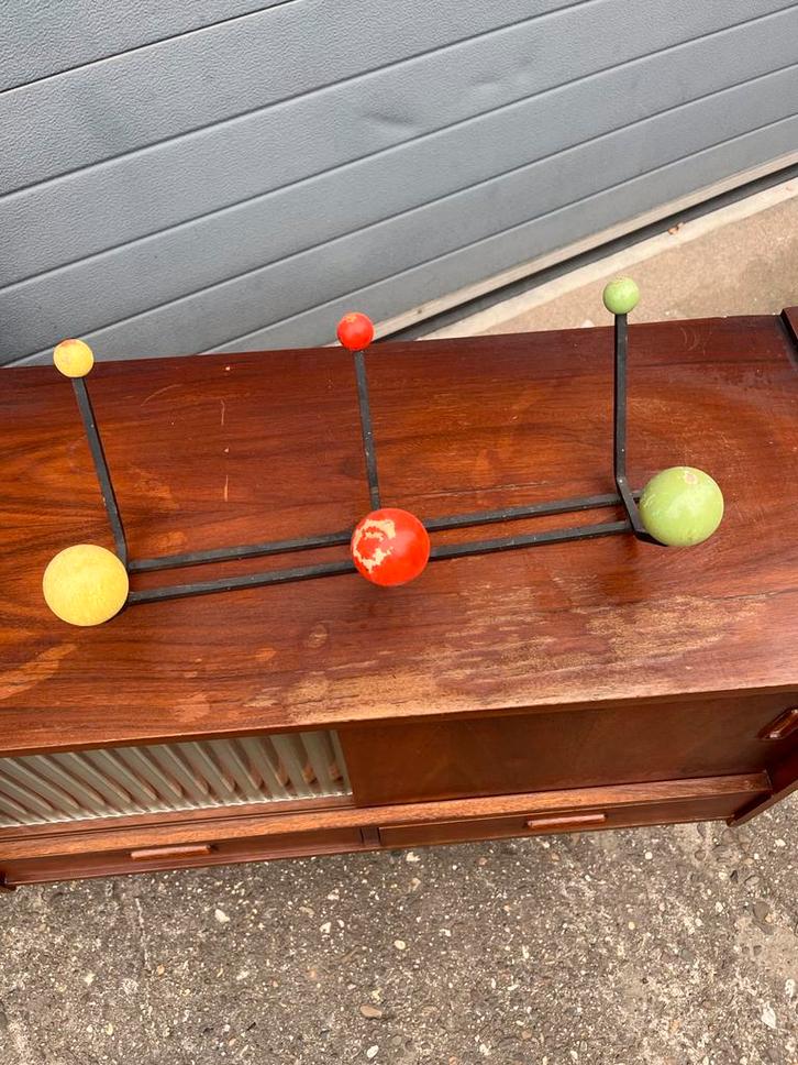 Vintage Wandkapstok met gekleurde ballen, Huis en Inrichting, Woonaccessoires | Kapstokken, Gebruikt, Wandkapstok, Minder dan 100 cm