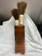 Chinese kaligrafie penselen met houder, Antiek en Kunst, Ophalen of Verzenden