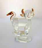 Glazen beeld stier mini helder goudkleurig Murano 6598-g, Antiek en Kunst, Ophalen of Verzenden