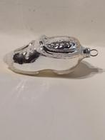 oude kerstbal klomp / schoen zilverkleur H 8,5 cm, Diversen, Kerst, Ophalen, Gebruikt