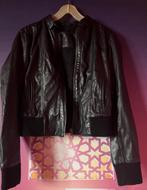 Stoere echt leren jas met mooie details maat 40 nu 65€, Kleding | Dames, Maat 38/40 (M), Zwart, Bzr, Ophalen of Verzenden
