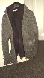 Gebreid vest met fleece en puntmuts, Maat 38/40 (M), Ophalen of Verzenden, Onbekend, Grijs