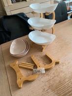 2x etagere fruitschaal. hout met kunststof, Ophalen of Verzenden, Nieuw