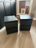 2 zwarte nachtkastjes, Huis en Inrichting, Ophalen, Minder dan 45 cm, 55 tot 70 cm, Zo goed als nieuw