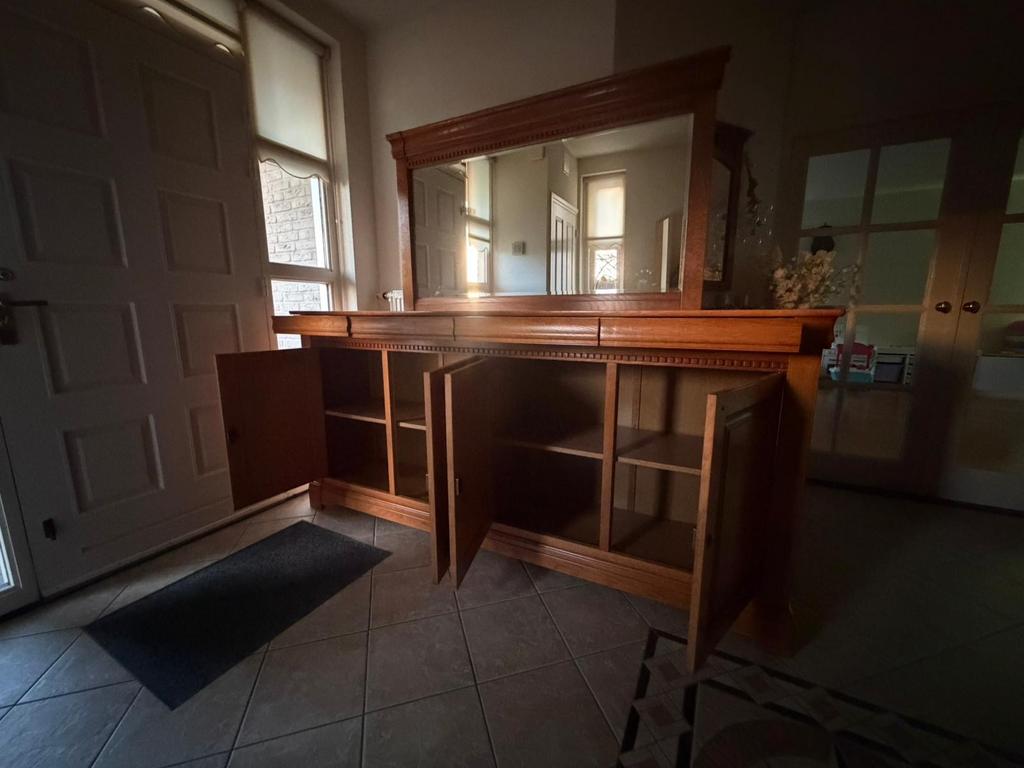 Mooie kersenhout kast met spiegel en lades, Ophalen, Gebruikt, 100 tot 150 cm, 200 cm of meer