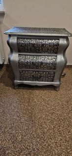 Zilver /zwarte buik kastje., Huis en Inrichting, Ophalen, Gebruikt