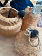 Drie rieten lampenkappen, Huis en Inrichting, Ophalen, Gebruikt, Rond, Riet