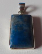 Koopje! Zilveren hanger(no 33)Lapis Lazulli, rechthoek, incl, Zo goed als nieuw, Met edelsteen, Zilver, Verzenden