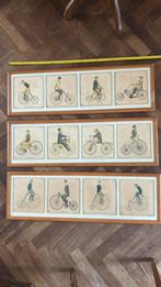Vintage lijsten met oude fietsen. UNIEK!, Antiek en Kunst, Ophalen of Verzenden