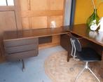 Retro vintage hoek bureau, werkplek, desk, schrijftafel, Met wielen, Gebruikt, Ophalen of Verzenden, Bureau