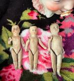 3 antieke porseleinen poppenhuis popjes., Antiek en Kunst, Ophalen of Verzenden