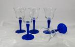 Wijnglazen met blauwe voet, Verzamelen, Glas en Borrelglaasjes, ., Overige typen, Ophalen of Verzenden, .