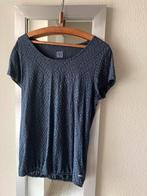 Blauwe top met patroon - Maat S, Blauw, Ophalen of Verzenden, Zo goed als nieuw, Korte mouw