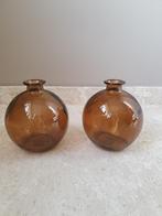 Bolvormige vBolvormige vazen 2 stuks kleur bruin/oranje, Huis en Inrichting, Woonaccessoires | Vazen, Oranje, Ophalen of Verzenden