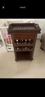 Mooi wijnrek met los dienblad, Ophalen of Verzenden, Zo goed als nieuw, Metaal, Minder dan 50 cm