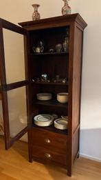 Teak houten vitrinekast, Huis en Inrichting, Kasten | Vitrinekasten, Ophalen, Gebruikt, Teakhout, 50 tot 100 cm