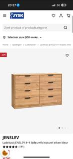 JYSK Jenslev ladekast - zo goed als nieuw!, Ophalen, 100 tot 150 cm, 5 laden of meer, Eikenhout