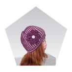 Paarse Gehaakte Muts met Bloem, Kleding | Dames, Mutsen, Sjaals en Handschoenen, Handgemaakt, Verzenden, Nieuw, Muts