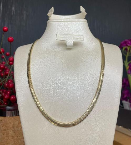 Prachtige 14 karaats gouden ketting | SNAKE DESIGN, Sieraden, Tassen en Uiterlijk, Kettingen, Nieuw, Goud, Goud, Ophalen of Verzenden