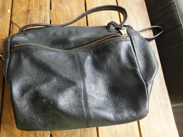 Ruime Zwarte SMAAK Schoudertas Handtas Leder 28x28cm beschikbaar voor biedingen