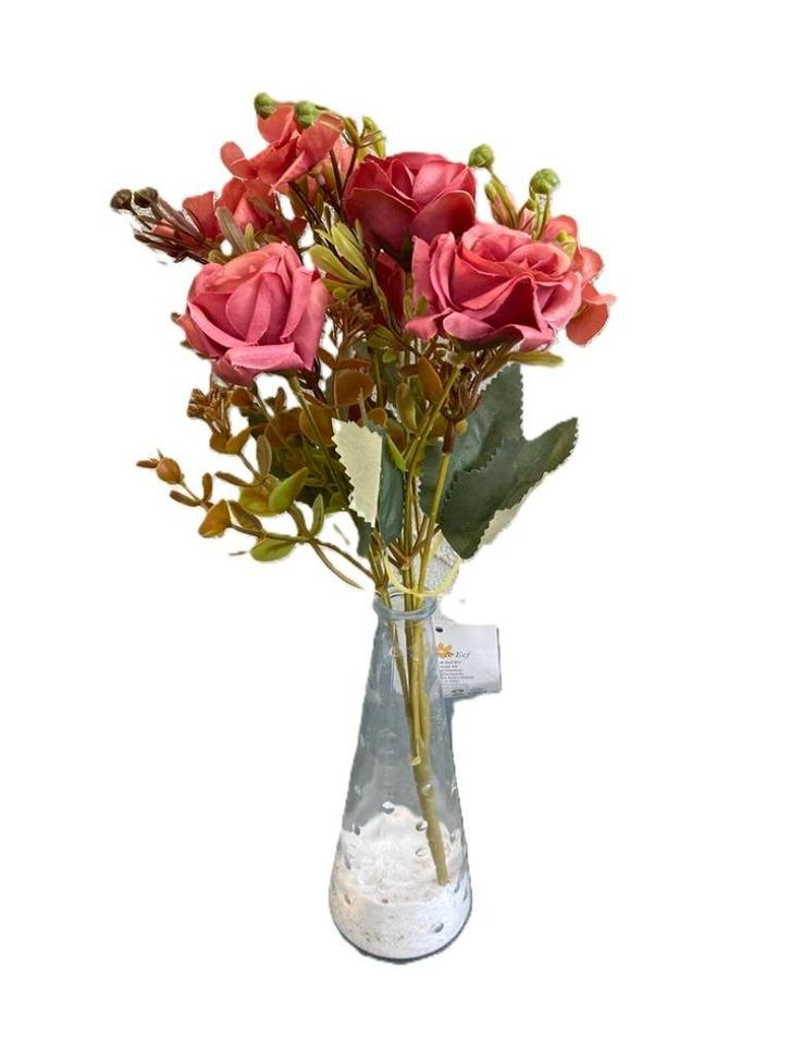 KUNSTBLOEM 35 cm ROZEN ZALMROOD NIEUW, Huis en Inrichting, Woonaccessoires | Kunstplanten en Kunstbloemen, Nieuw, Binnen, Ophalen of Verzenden