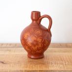 Terracotta Kruik met Bloemenpatroon, Spaans Aardewerk, Huis en Inrichting, Woonaccessoires | Vazen, Aardewerk of Porselein, Oranje