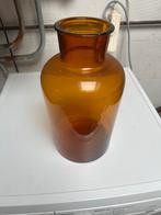 Amberkleurige glazen vaas, Gebruikt, Overige kleuren, 50 tot 75 cm, Ophalen of Verzenden