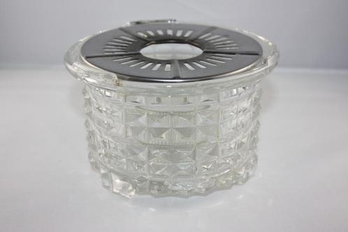 Oud glazen theelichtje met waxinelichtje houder, Antiek en Kunst, Antiek | Servies los, Ophalen of Verzenden
