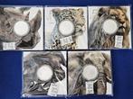 (A377) SOUTH AFRICA  BIG FIVE SERIE 2  5 X ONE OUNCE MUNTEN, Ophalen of Verzenden, Zuid-Afrika, Setje, Zilver