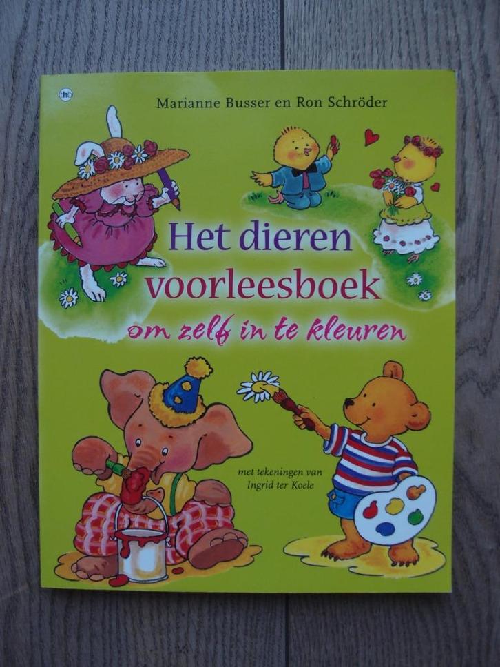 Het dieren voorleesboek om in te kleuren Marianne Busser, Boeken, Kinderboeken | Kleuters, Zo goed als nieuw, Fictie algemeen