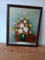 Prachtig schilderij vaas met bloemen, Ophalen of Verzenden