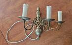 Wandlamp messing 3 armen, Antiek en Kunst, Antiek | Lampen, Ophalen of Verzenden
