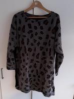 Miss Etam Grijs/Bruine Trui Jurk Met Panterprint Maat 48, Kleding | Dames, Grote Maten, Verzenden, Jurk, Zo goed als nieuw, Miss Etam