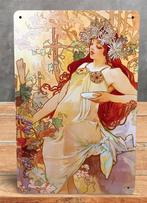 ALPHONSE MUCHA HERFST Jugendstil Wandbord Poster, Ophalen of Verzenden