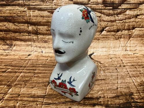 Phrenology hoofd (tattoo variant)., Antiek en Kunst, Curiosa en Brocante, Ophalen of Verzenden