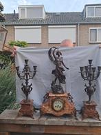 Mooi klokkenstel  met kandelaars, Antiek en Kunst, Ophalen of Verzenden
