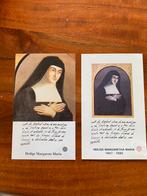 2 X Relikwie prentje Heilige Margaretha Maria. Zie foto’s., Ophalen of Verzenden, Zo goed als nieuw, Kaart of Prent, Christendom | Katholiek